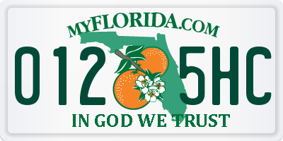 FL license plate 0125HC
