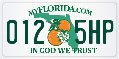 FL license plate 0125HP