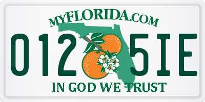 FL license plate 0125IE