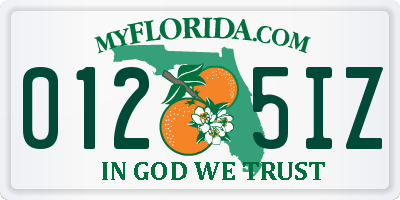 FL license plate 0125IZ
