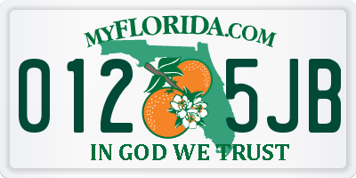 FL license plate 0125JB