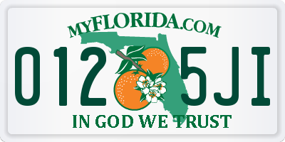 FL license plate 0125JI