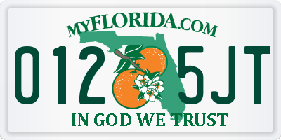FL license plate 0125JT