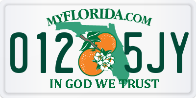 FL license plate 0125JY