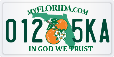 FL license plate 0125KA
