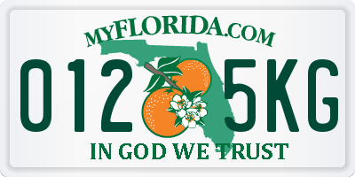 FL license plate 0125KG