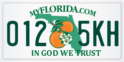 FL license plate 0125KH