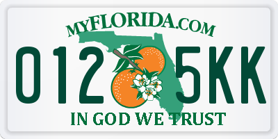 FL license plate 0125KK