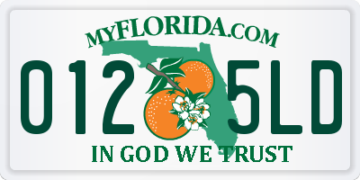 FL license plate 0125LD