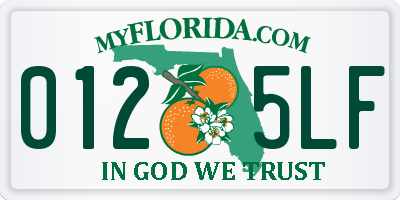 FL license plate 0125LF