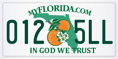 FL license plate 0125LL