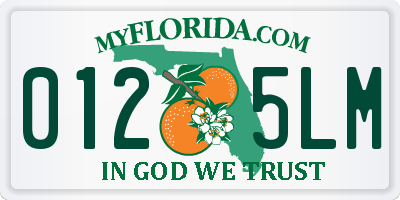 FL license plate 0125LM