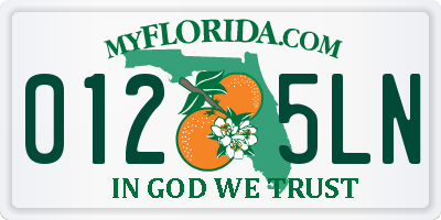 FL license plate 0125LN