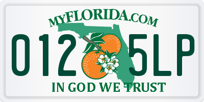 FL license plate 0125LP