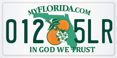 FL license plate 0125LR