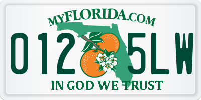 FL license plate 0125LW