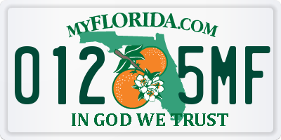 FL license plate 0125MF
