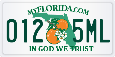 FL license plate 0125ML