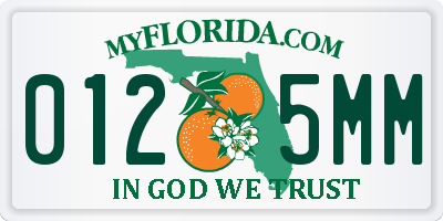 FL license plate 0125MM