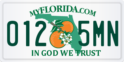 FL license plate 0125MN