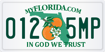 FL license plate 0125MP
