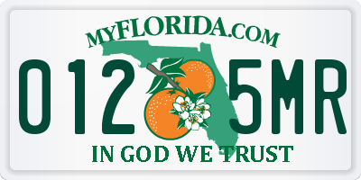 FL license plate 0125MR
