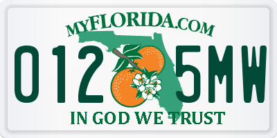 FL license plate 0125MW
