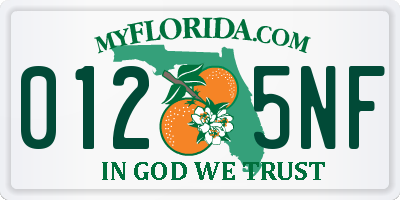 FL license plate 0125NF