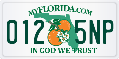 FL license plate 0125NP