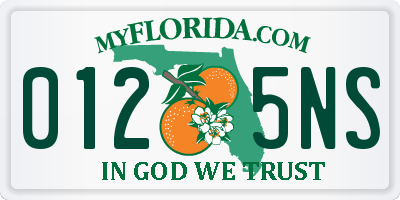 FL license plate 0125NS