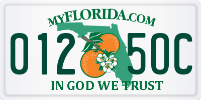 FL license plate 0125OC