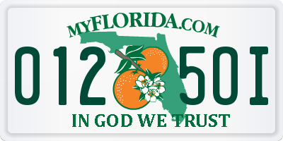 FL license plate 0125OI