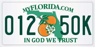 FL license plate 0125OK