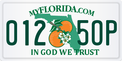 FL license plate 0125OP