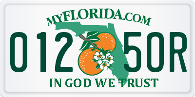 FL license plate 0125OR