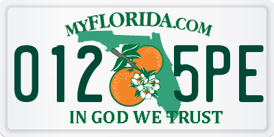 FL license plate 0125PE