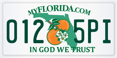FL license plate 0125PI