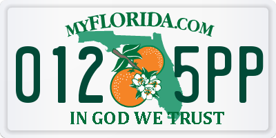 FL license plate 0125PP