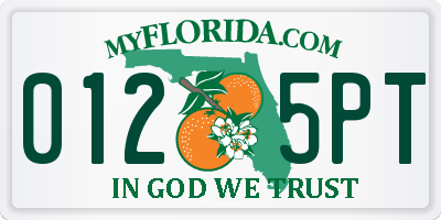 FL license plate 0125PT
