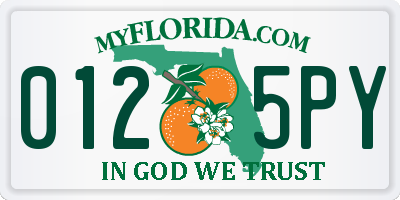 FL license plate 0125PY