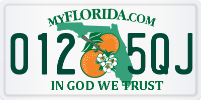 FL license plate 0125QJ