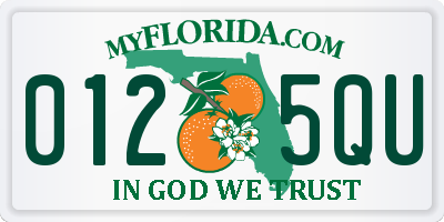 FL license plate 0125QU