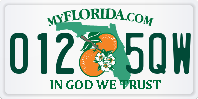 FL license plate 0125QW