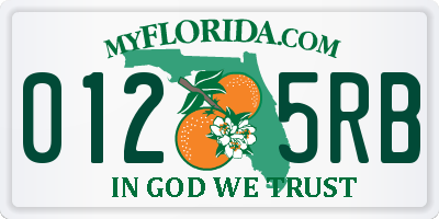 FL license plate 0125RB