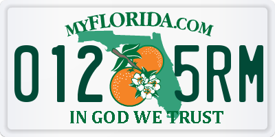 FL license plate 0125RM