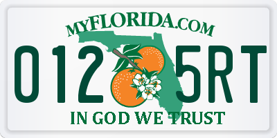 FL license plate 0125RT