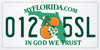 FL license plate 0125SL