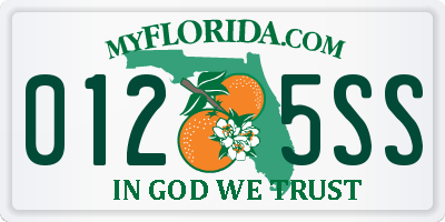 FL license plate 0125SS