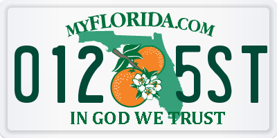 FL license plate 0125ST
