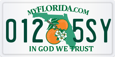 FL license plate 0125SY